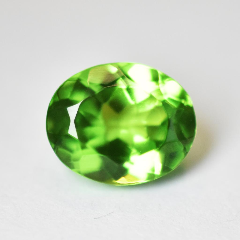AAA+   Natural Green Peridot 7.45 Ct Oval Cut Flawless Loose Gemstone