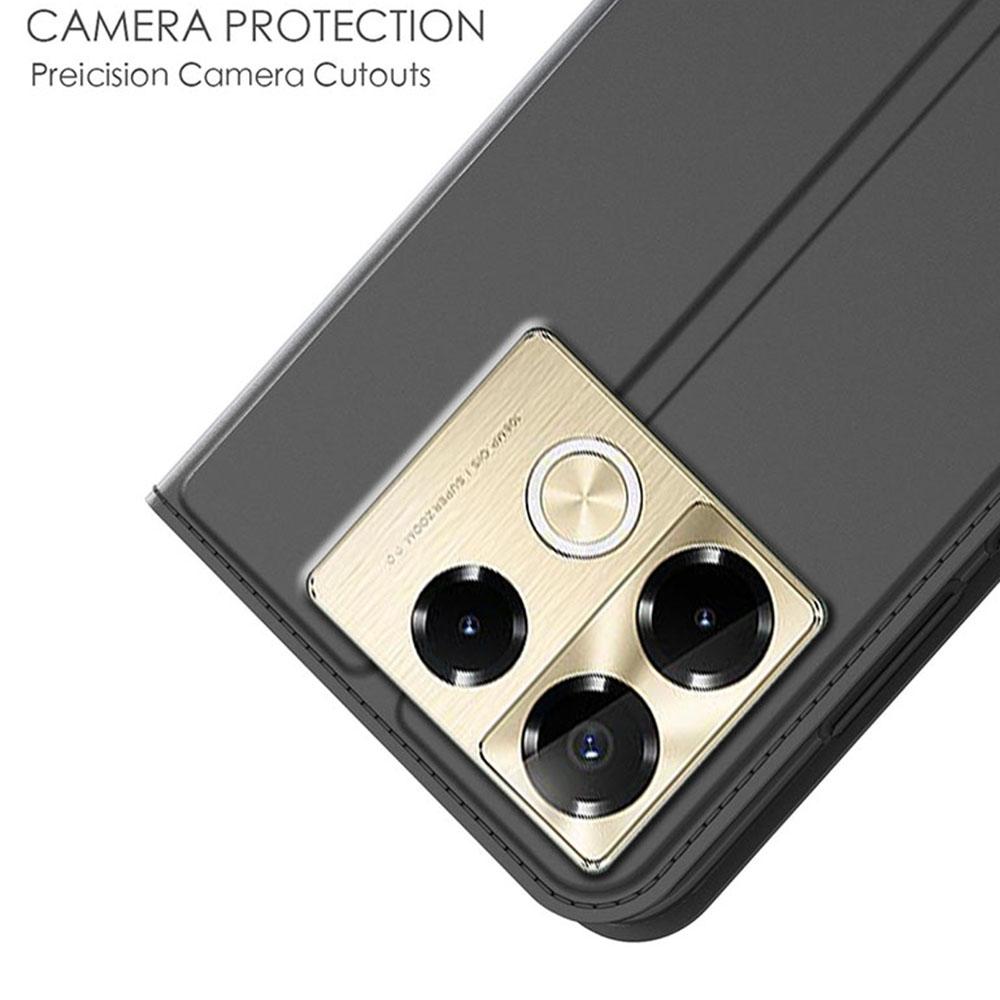 For Infinix Note 40 Pro+ Case PU Leather Phone Cover with Card Holder Stand Magnetic Closure