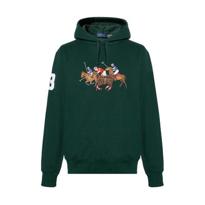 Polo FW23 su gobtuvu, siuvinėtu logotipu, vyriškas, tamsiai žalias 710823853-005