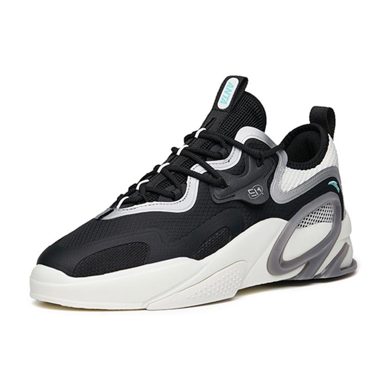New Anta AT91 Low-Top Skateboard Shoes Men's Black White Gray 112218072-2