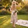 Women's Colorful Floral Print V-Neck Spaghetti Strap Dress