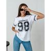 Summer Ladies T-Shirt Sports Style Short-Sleeved Y2k 2000s Fashion Casual Oversized Ladies Clothing