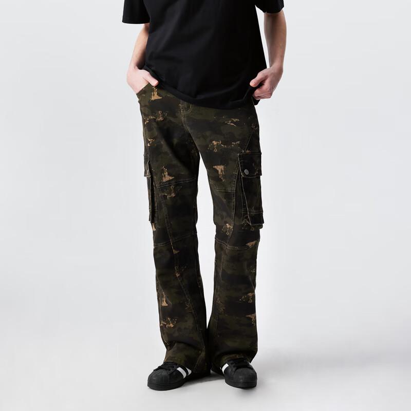 

New Element Zhang Yanqi Men s Camouflage Flared Workwear Jeans M