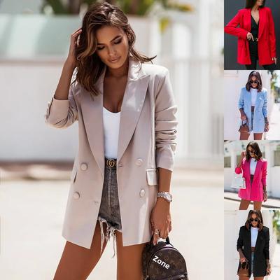 Herbst Winter Langarm Zweireiher Anzugkragen Jacke Damenmode Unabhängige Station Wish Bestseller Oberbekleidung