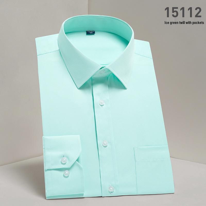 

2026 Spring/Summer Men s Iron-Free White Long Sleeve Business Casual Shirt - Plus Size Available 38