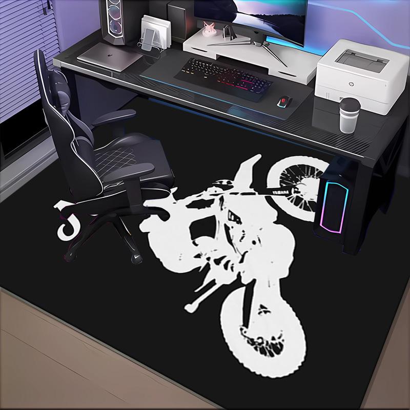 Custom Name Sport Bike Rug for Living Room, Game Rooms, Office, Bedroom, Floor Mat Playful Design, fan gifts Christmas decor