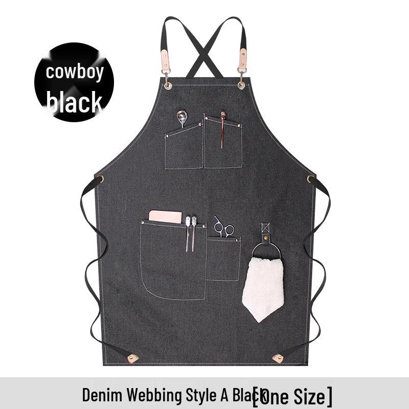 Canvas Denim Apron for Florists, Coffee Shops, and Restaurants - New Fashion Style for Baking & Work.
