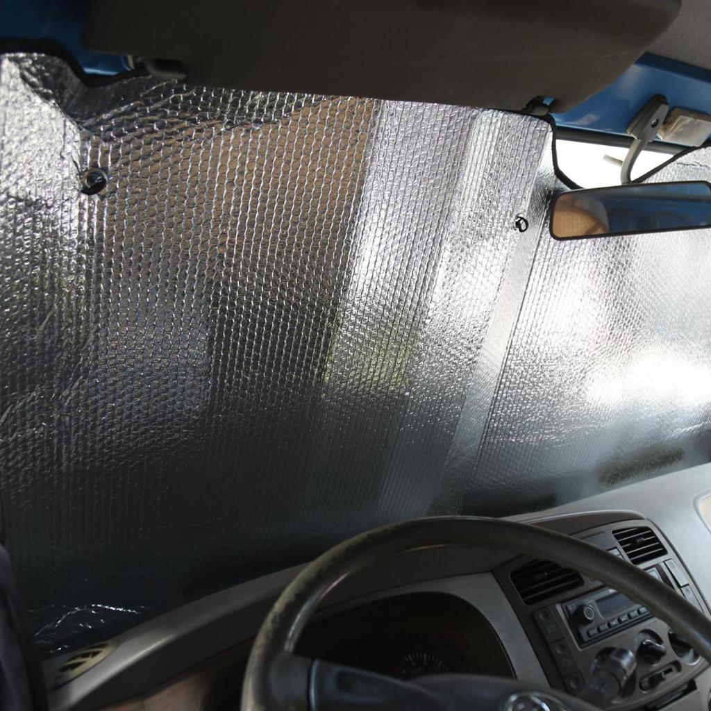 Car Sunshade Curtain Car Sunscreen Double-sided Pearl Cotton Sunshade 220x80cm Anti-ultraviolets Front Windshield