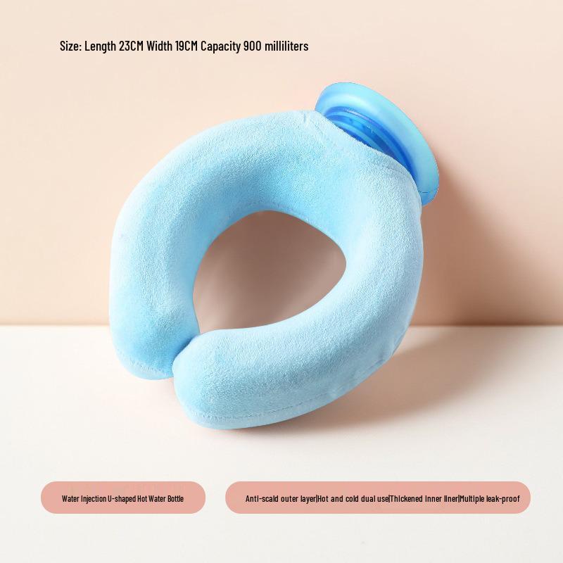 U-Shaped Hot Water Bottle: Neck & Shoulder Warmer, Hot Compress for Neck Vertebra, Scarf Water Injection, Hand & Foot Warmer.