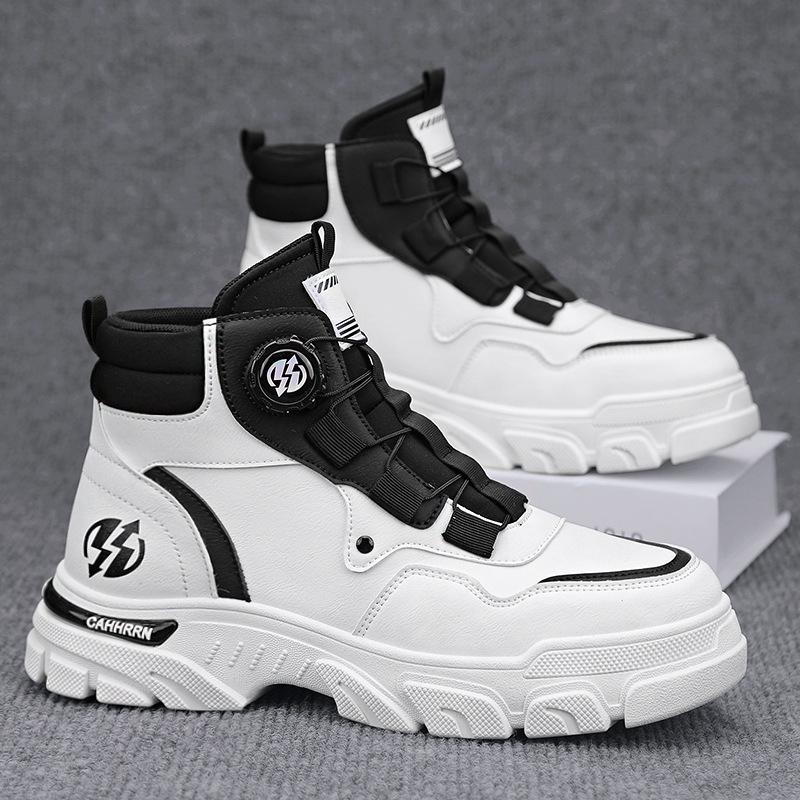 Autumn Shoes for Men Short Boots High Tops Leather Casual Shoes Fashion Desert Ankle Boots
