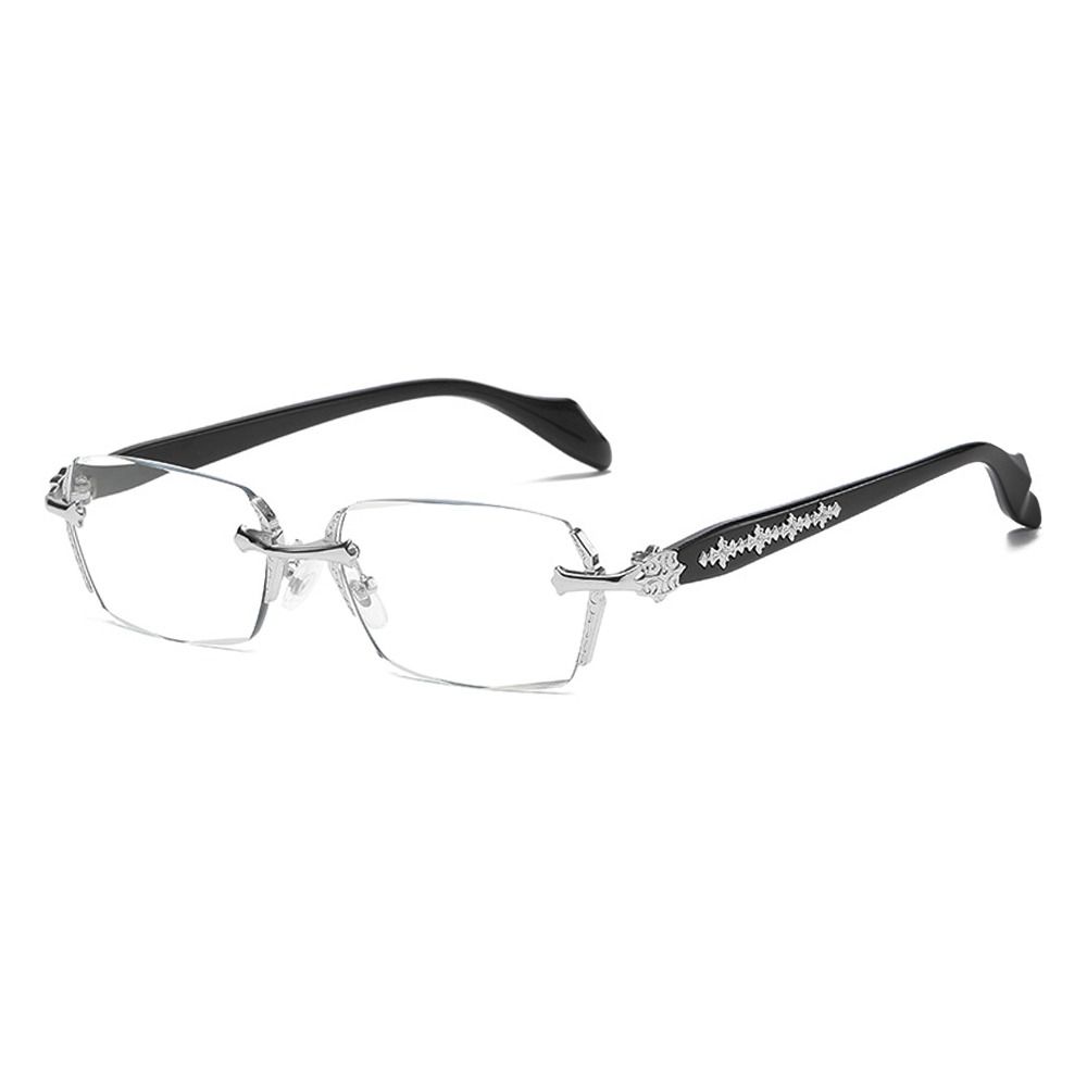 

Ретро безрамочные ультра легкие женские очки для чтения, блокирующие синий свет, компьютерные очки для пресбиопии, очки Strength 2