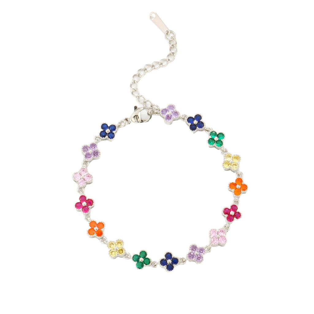 Hot-selling, Four-leaf Clover Bracelet Shein Popular Color Zircon European and American Fashion Design Luxury Jewelry