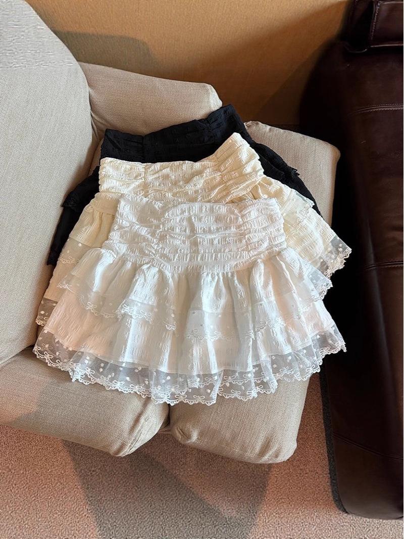 

Ballet-Inspired High Waist A-Line Lace Chiffon Skirt for Women Extra Large