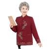 Women's Knitted Jacquard Sweater - Chinese Style Frog Button, Plus Velvet, Autumn/Winter Coat for Middle-aged and Elderly
