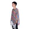 Rainbow Stripe Mexican Costume Halloween Mexican Poncho Mexican Style Cloak Cape  Festival Party
