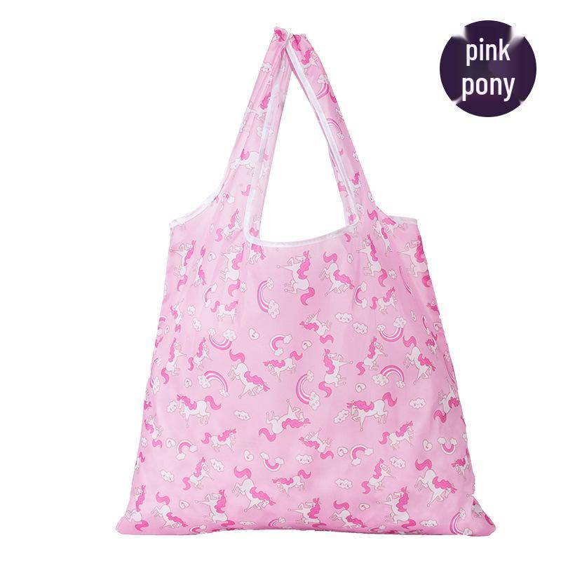 Miljøvennlig Sammenleggbar Shopping- og Oppbevaringspose med Stor Kapasitet - Kreativ Bærbar Trykt Håndveske