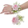 Elegant Wedding Groom Bridal Boutonniere Wrist Corsage Set for Wedding Business Meeting Receptions Wedding Accessories