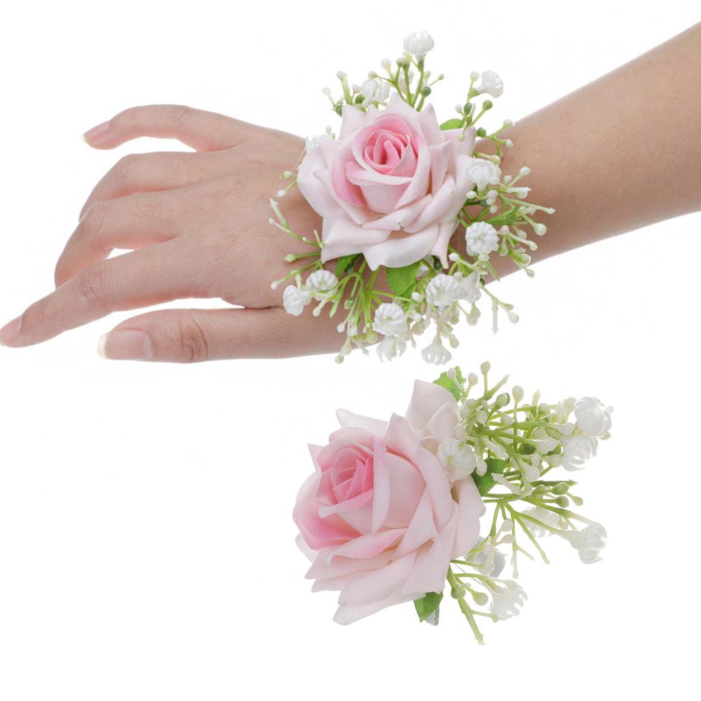 Elegant Wedding Groom Bridal Boutonniere Wrist Corsage Set for Wedding Business Meeting Receptions Wedding Accessories