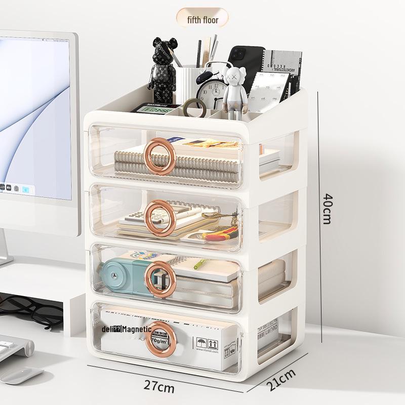Elegant Vanity Table & Makeup Storage Box with Transparent Drawers
