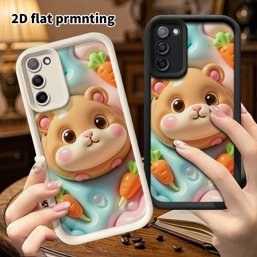 Phone Case: 2D flat, fits Samsung Galaxy A34 A35 M05 M06 S20 S22 S21 FE Plus 5G, chubby hamster, perfect Christmas and Halloween holiday gift