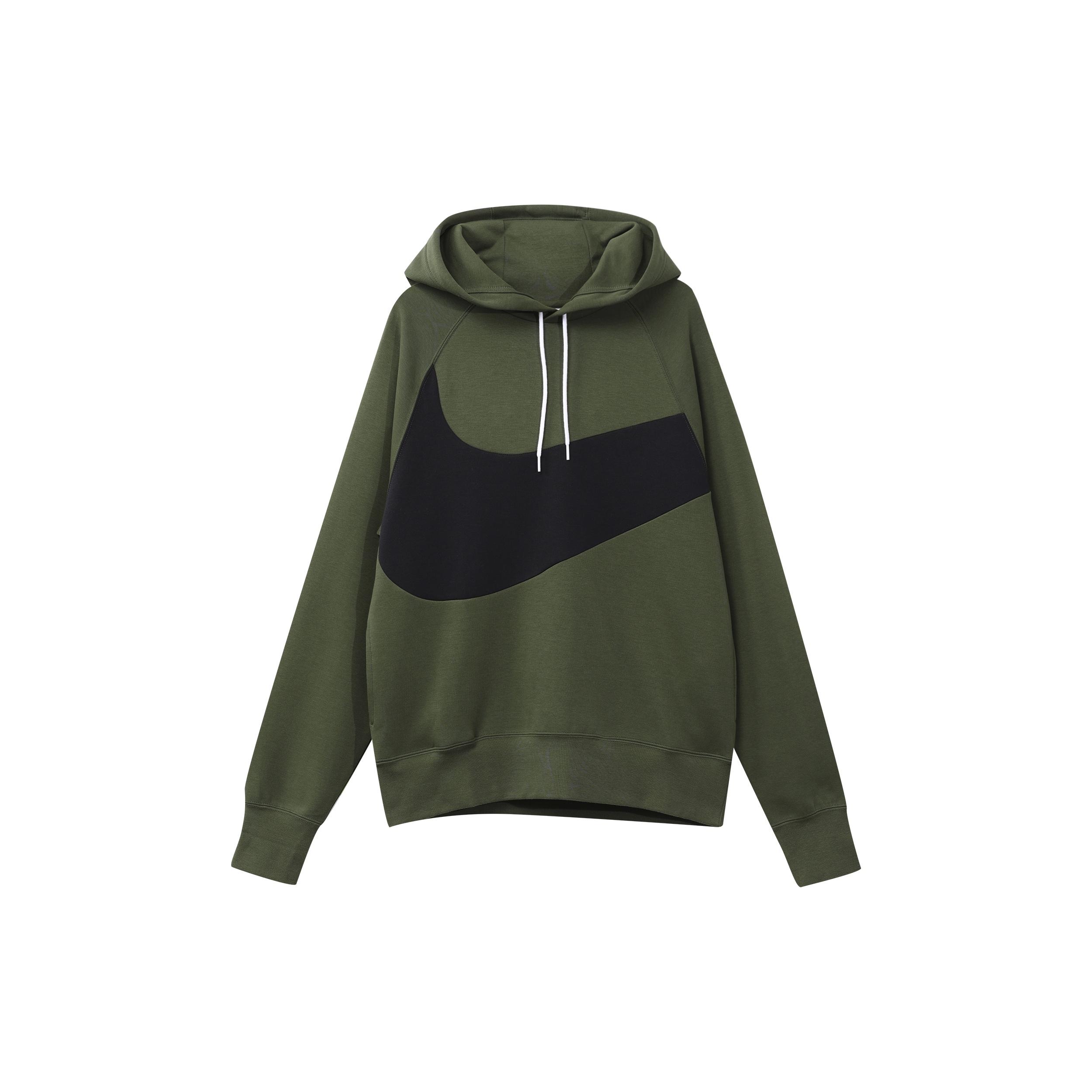 Men s Nike Sportswear Swoosh Tech Fleece Contrasting Colors Large Logo Printing Sports Military Green DD8223-326 L