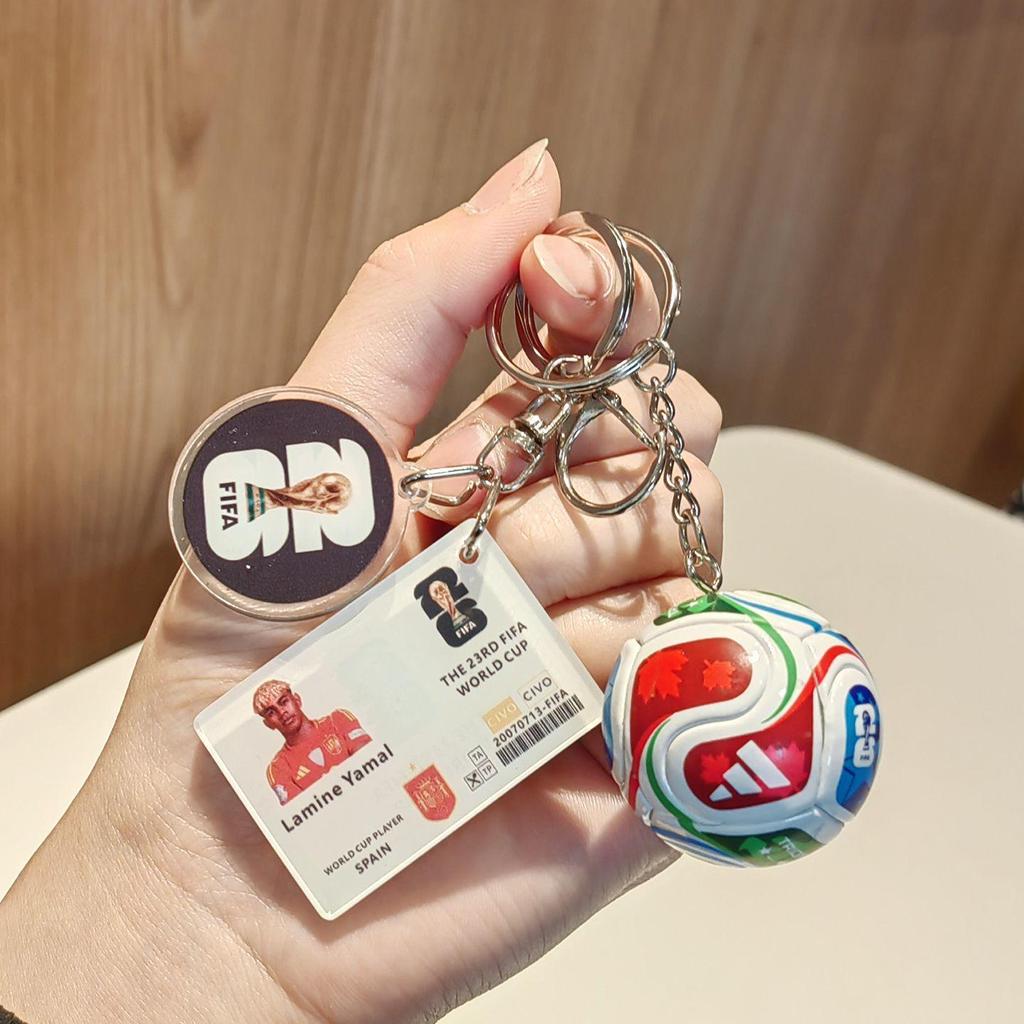 Messi Ronaldo Football Keychain - 2026 World Cup Player Gift Set