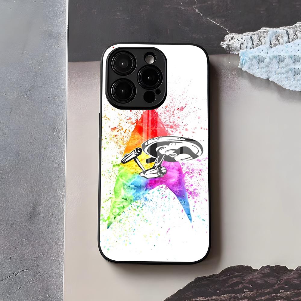 S-Star T-Trek Phone Case For IPhone 17 Air 16 E Pro Max 15 14 13 Mini 12 Pro 11 Max Plus Black Glass Cover