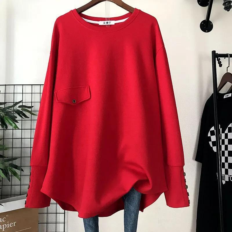 

Повседневный свитер с капюшоном, женская свободная рубашка средней длины XXXXL