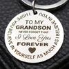 Pendant Keychain Bow-Shaped Stainless Steel Decorative Keychain Easy To Install Carved Letter Print Keyring