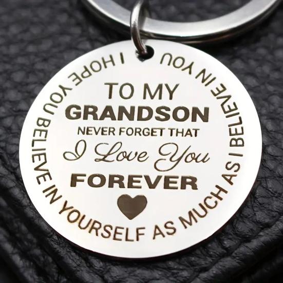 Pendant Keychain Bow-Shaped Stainless Steel Decorative Keychain Easy To Install Carved Letter Print Keyring