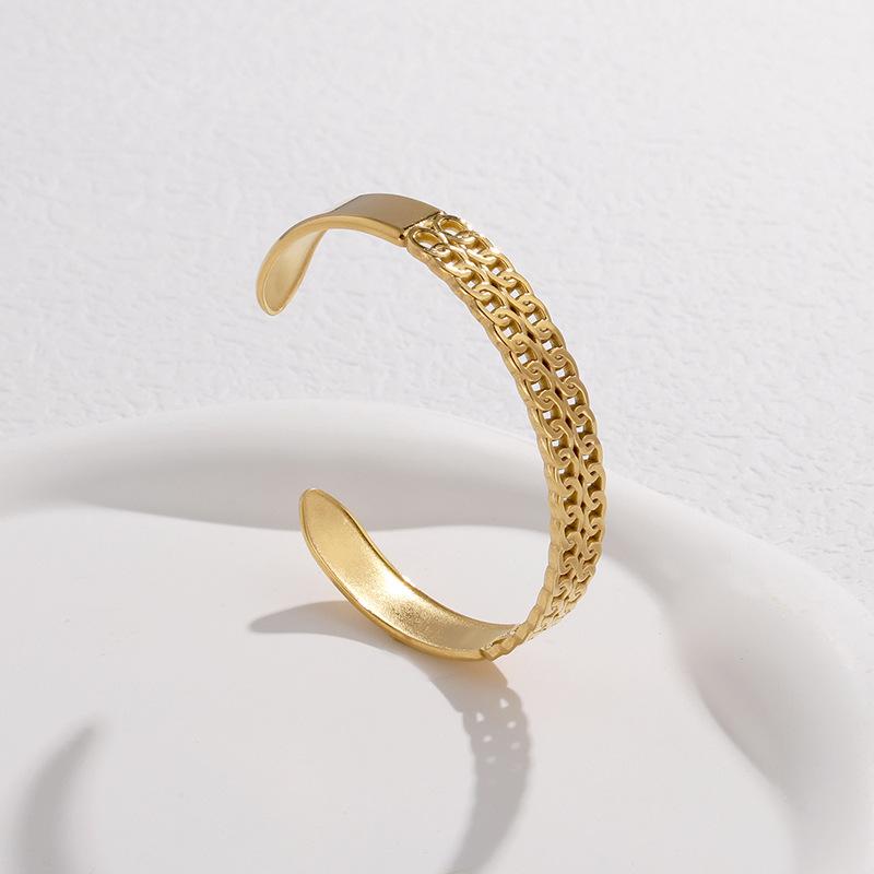 Hypoallergenic Non-tarnish Minimalist Chain Bracelet Women's Geometric Personality Niche Design Stainless Steel Bracelet