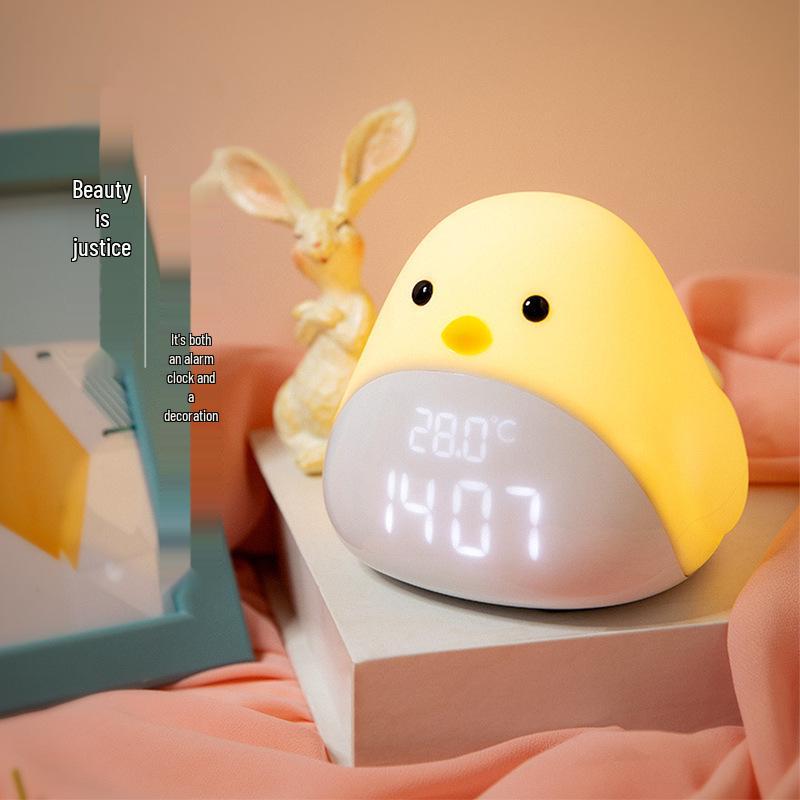Creative Bird Alarm Clock with Smart Timer and Night Light - Silent, Luminous Bedside Clock for Students