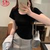 Langsha 2025 Women's Cotton Slim Fit Round Neck T-Shirt