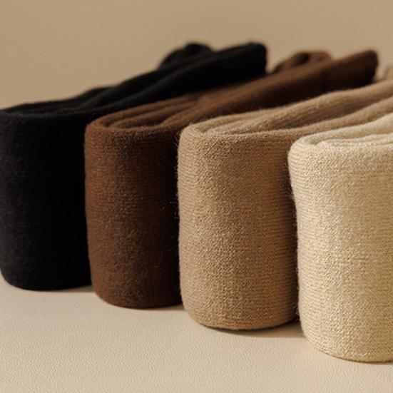 1 Pair Women Winter Warm Long Socks Solid Color Thickened Soft Thermal Stockings Fluffy Female Over Knee Socks
