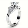 1Pc Fashion Flower Design Fashion Ring, Inlaid with Synthetic Zircon