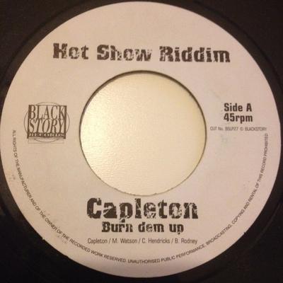 7inch Record CAPLETON - Burn Dem Up BSLP27 Black Story Rec 2004 UK Reggae, Ska & Dub Used