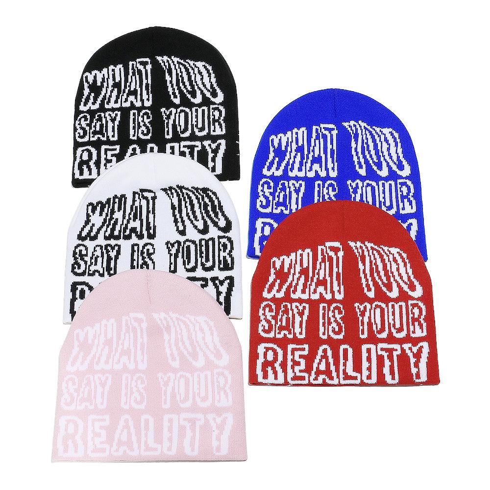 Cold Hat Men 2025 Autumn and Winter Letter Cross Wool Hat Personality Trend Cycling Ear Protector Knitted Hat Beanie