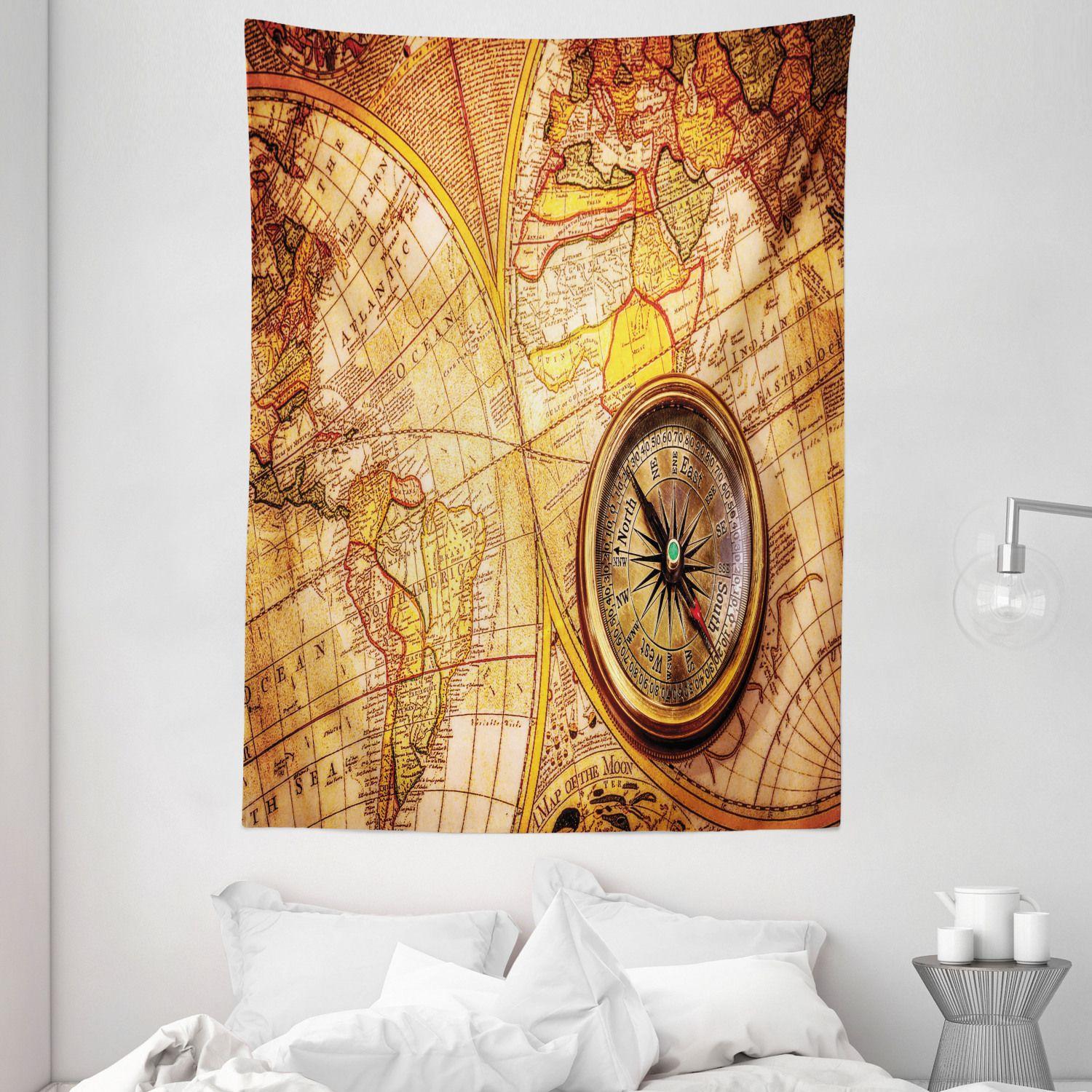 Tapestry history old map of the ancient world 75x100