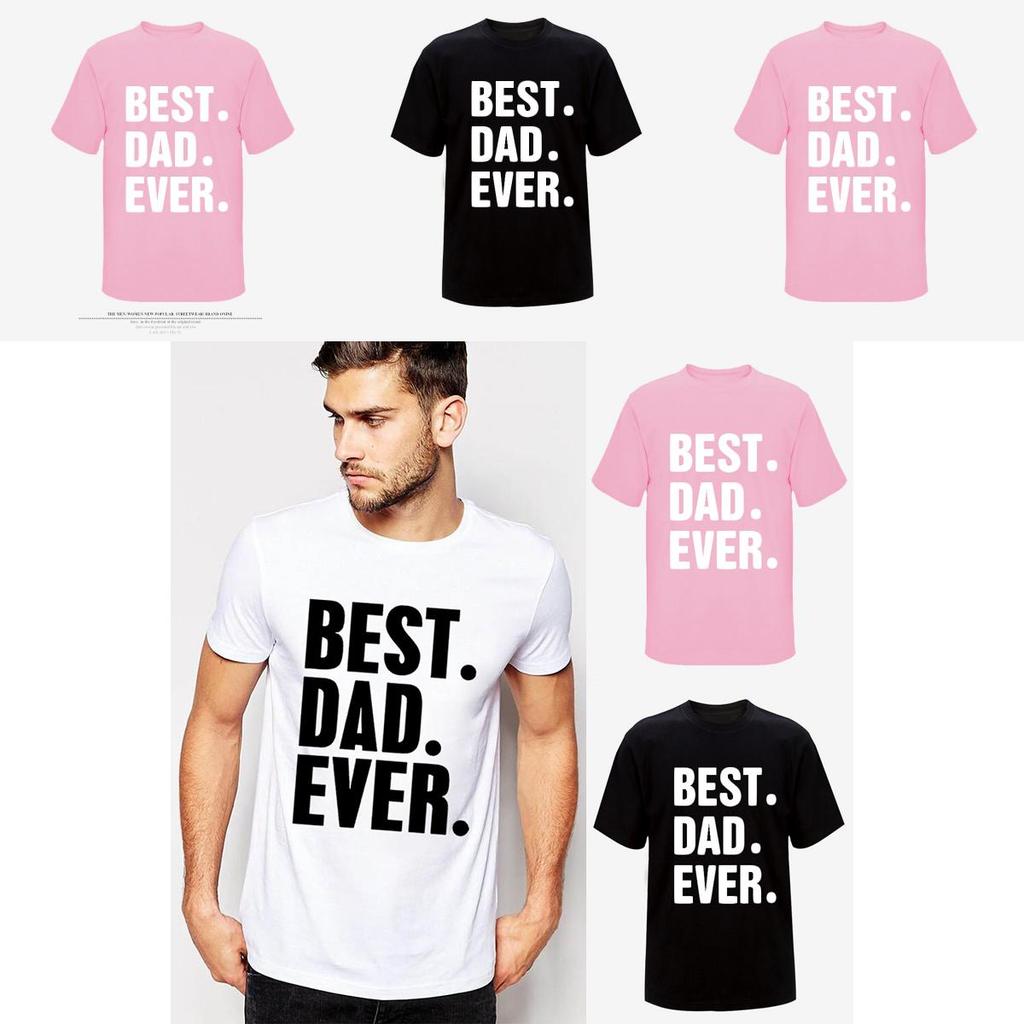 Dad Best Ever Printing Men Casual Tshirt Short Sleeve Summer Cotton Tops Tee