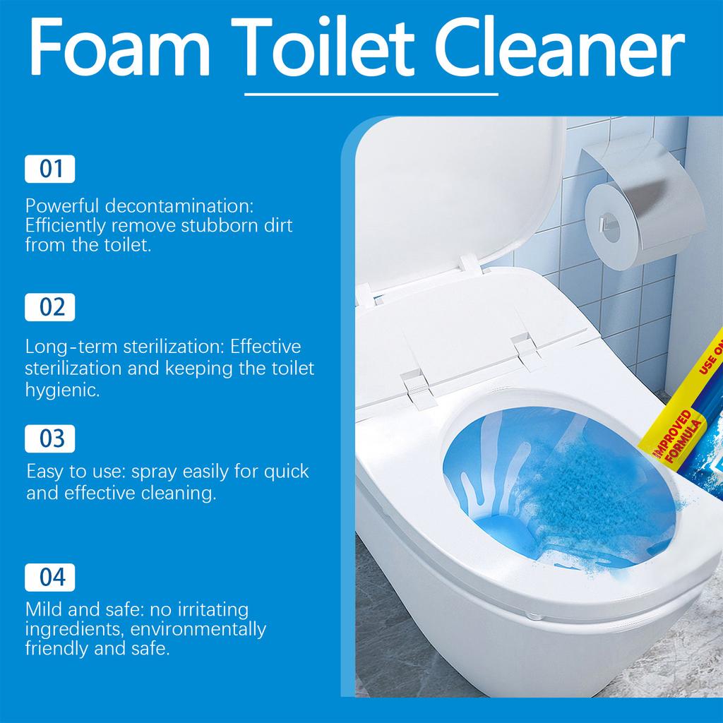 2pc Foam Type Toilet Cleaner, Pipe Cleaning To Reduce Dirt And Odors, Household Deodorizer And Toilet Cleaner