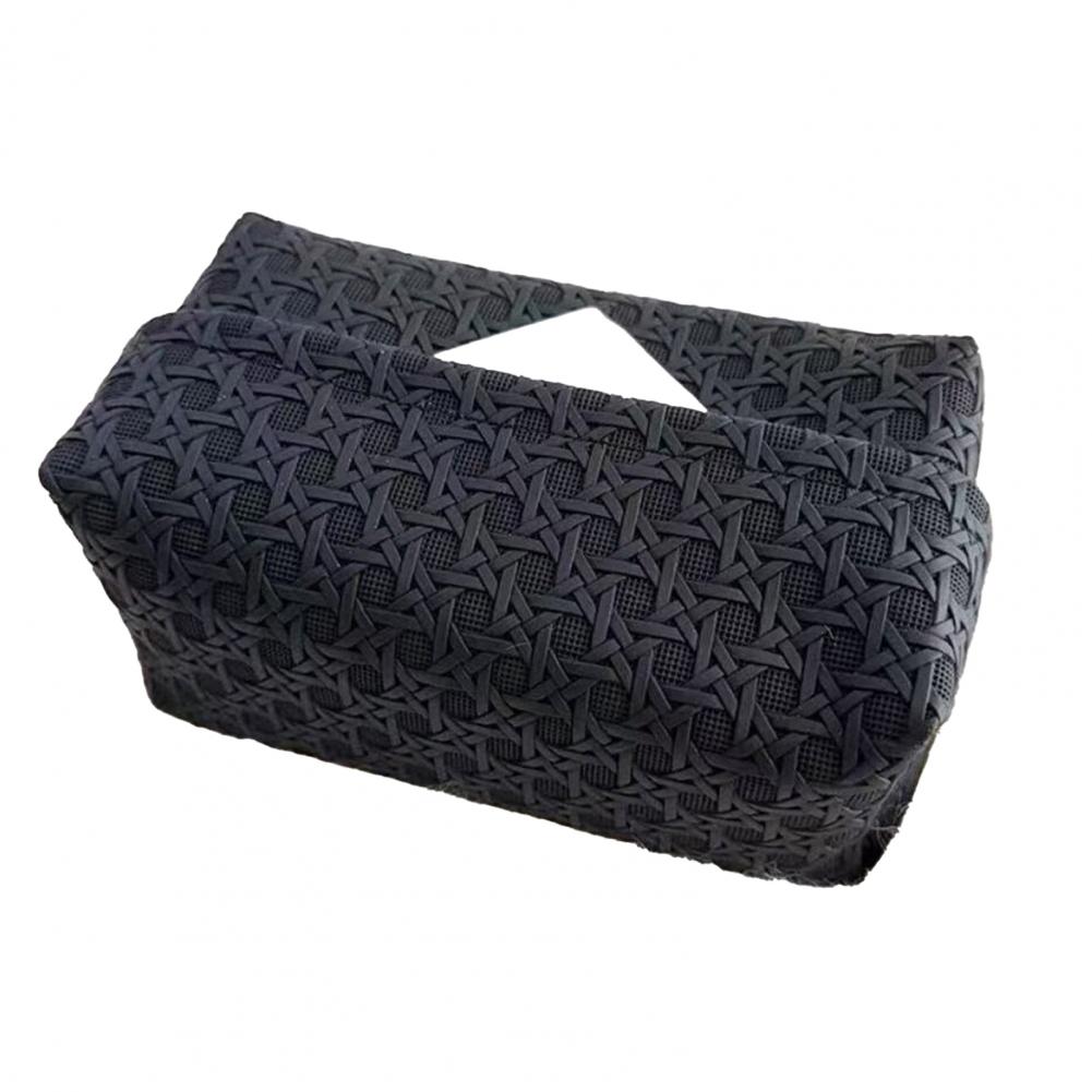 Faux Leather Tissue Box Holder Easy Maintenance Rattan Stain-resistant Tissue Case Bathroom Accessory