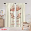 2 peças, Impressão plana 2D Cortinas com Filtro de Luz Cadeiras de praia guarda-sol sol areia mar Tecido Versátil (sem vara) Art Deco