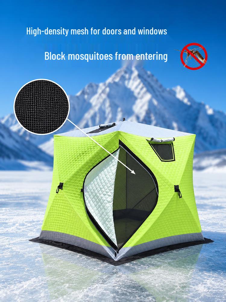 Winter Fishing Tent: Thickened, Cold-Proof, Windproof, Cotton Insulated for Outdoor Camping.