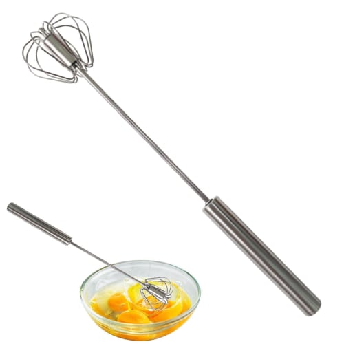 Hand Push Whisk, Multi-Purpose Rotating Whisk Mixer, Durable Egg Beater, Semi-Automatic Kitchen Milk Frother, Kitchen Accessories for Baking, Stirring