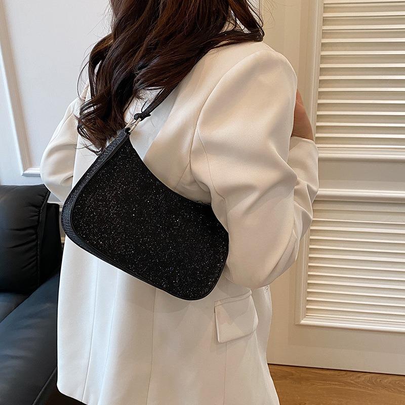 High-end Shiny Small Bag Women's Summer New Trendy Shoulder Underarm Bag Handbag Small Bag