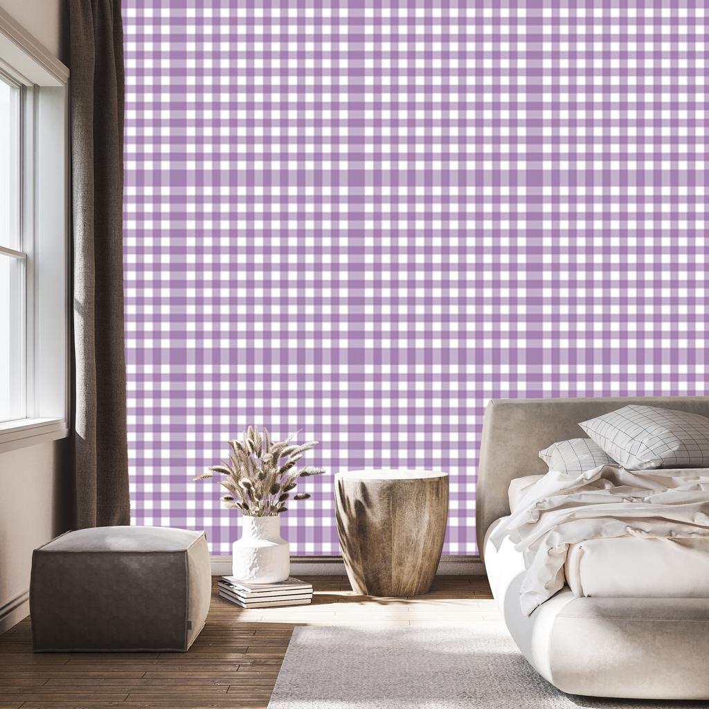 Wallpaper Fabric Pattern Purple and Light Gray 50x1000