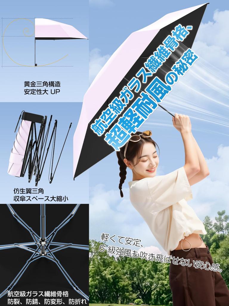Alwgreen Parasol Red Dot Design Award Folding Umbrella Lightweight and JIS UV Light Heat Pocket Folding Water 90cm Large Folding Umbrella for Sunny