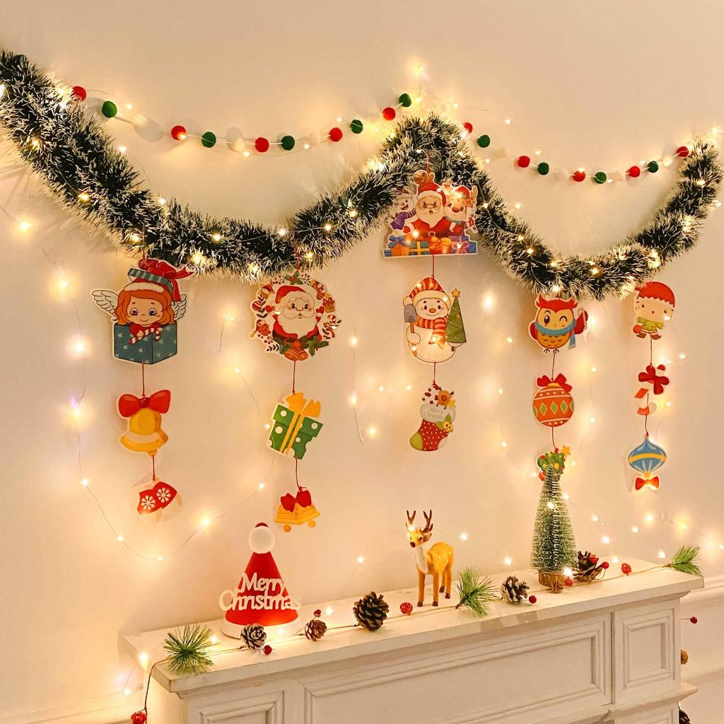 Christmas Tinsel Garland for Tree Ornaments and Wall Decor