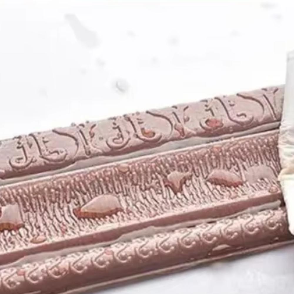 2.3m * 8cm XPE Foam 3D Skirting Line Waterproof Thicken Tiles Border Paper Self-adhesive Home Decor Waistline Edge Banding Strip