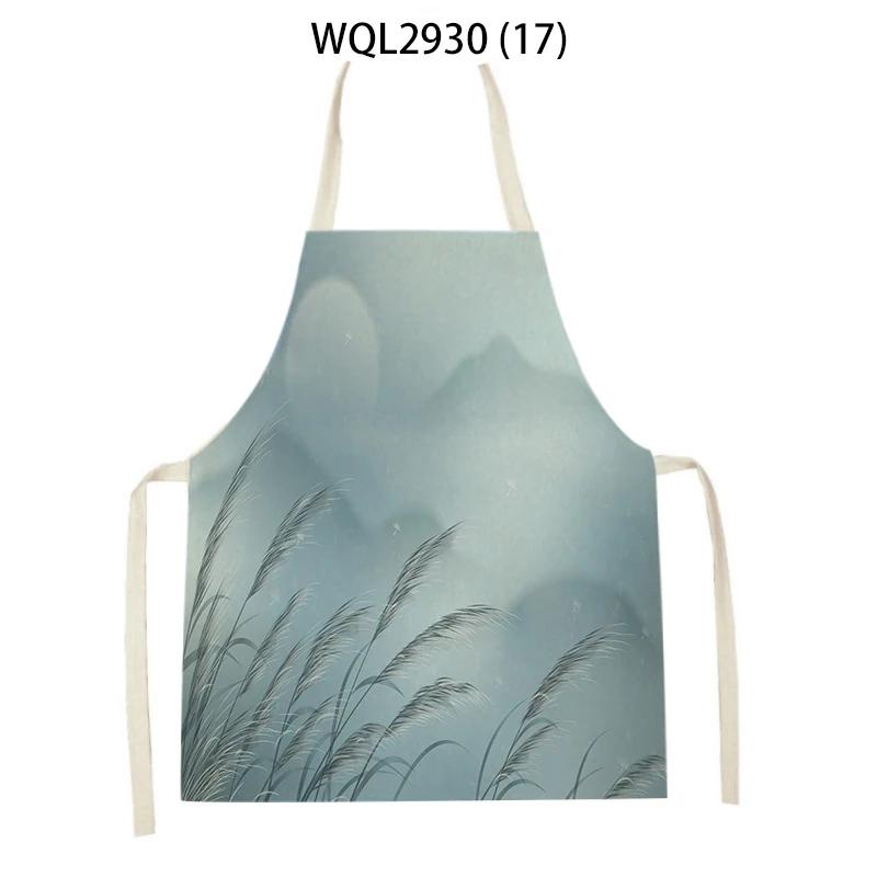 Cleaning Supplies Flower Plants Pattern Kitchen Aprons Sleeveless Linen Aprons Home Cooking Baking Accessories Antifouling Apron